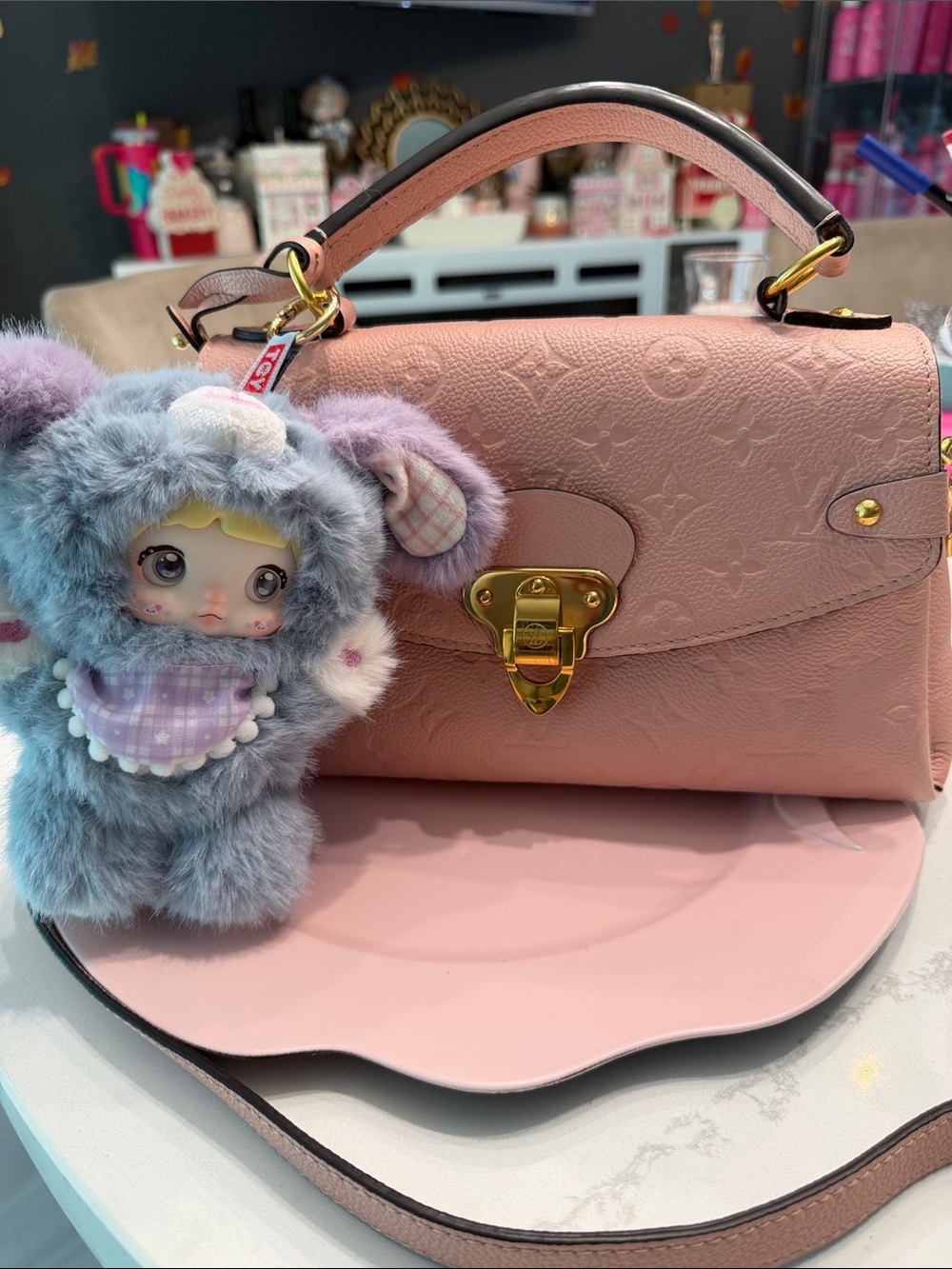 Louis Vuitton empreinte leather Blush Pink Top-Handle Women's Bag
